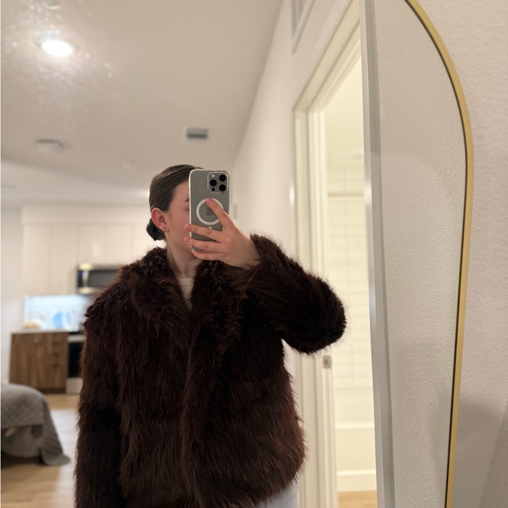 Chic Brown Teddy Jacket - Picture 4 of 5